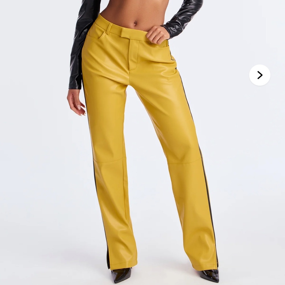 Fashion Nova Yellow Straight Leg Pants